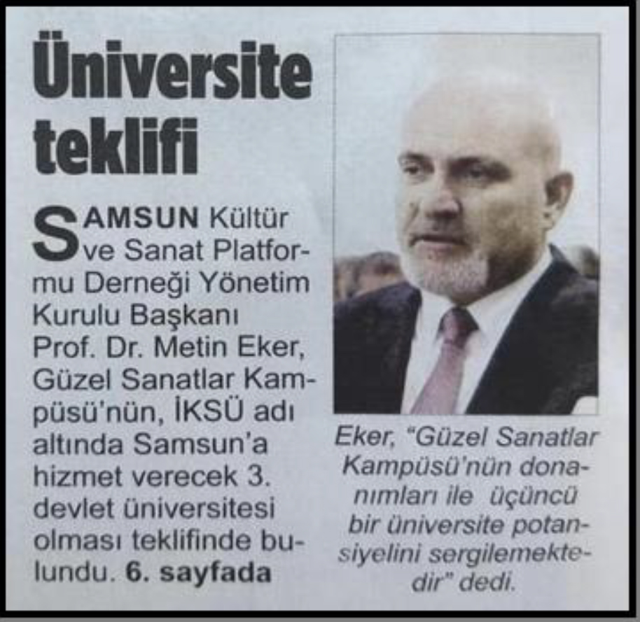 K&Uuml;LT&Uuml;R&Uuml;N&Uuml;Z YOKSA GELECEĞİNİZ YOKTUR: İlkadım K&uuml;lt&uuml;r ve Sanat &Uuml;niversitesi Profil &Ouml;nerisi