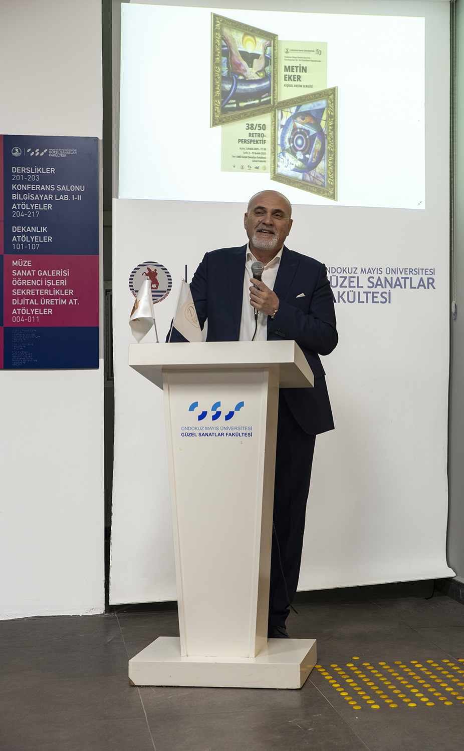 Prof.Dr. Metin EKER, Ondokuz Mayıs &Uuml;niversitesi&rsquo;nin kuruluşunun 50. Yılı m&uuml;nasebeti ile &ldquo;38/50: Retro-Perspektif&rdquo; adını verdiği bir kişisel sergi a&ccedil;tı.